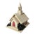 Vintage Mica Putz Christmas Church Music Box With Bottle Brush Trees, C. 1940s–1950s For Sale