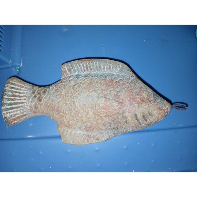 1960s Vintage Terracotta Clay Fish Hanging Sculpture Figure For Sale - Image 5 of 8