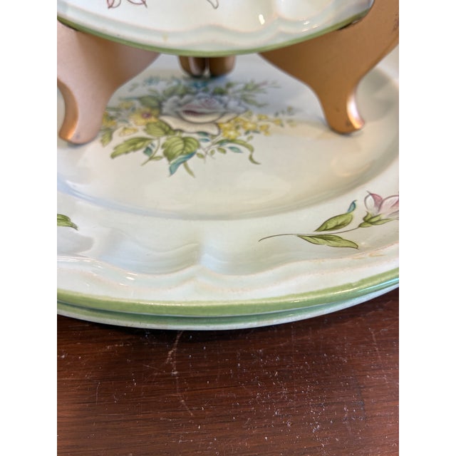 Vintage Provinstone Rose Marie Floral Dinner Plates – Set of 3 For Sale - Image 11 of 14
