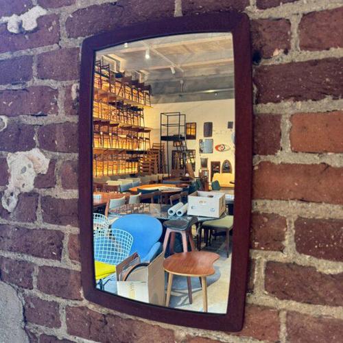 Vintage Teak Mirror, Denmark, 1960 For Sale - Image 5 of 5