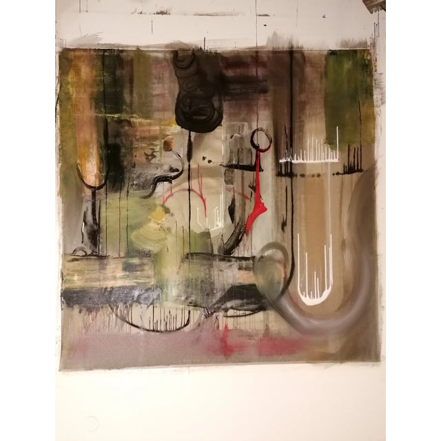 Ardes 2022 oil acrylic canvas 160x160x1 this work represents a landscape in a flow of untamed emotions. Using acrylics and...