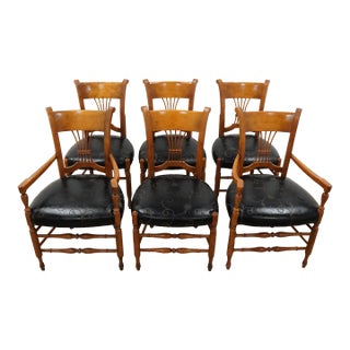 Vintage Milling Road by Baker Lyre Back Dining Chairs (Set of 6), Attributed For Sale
