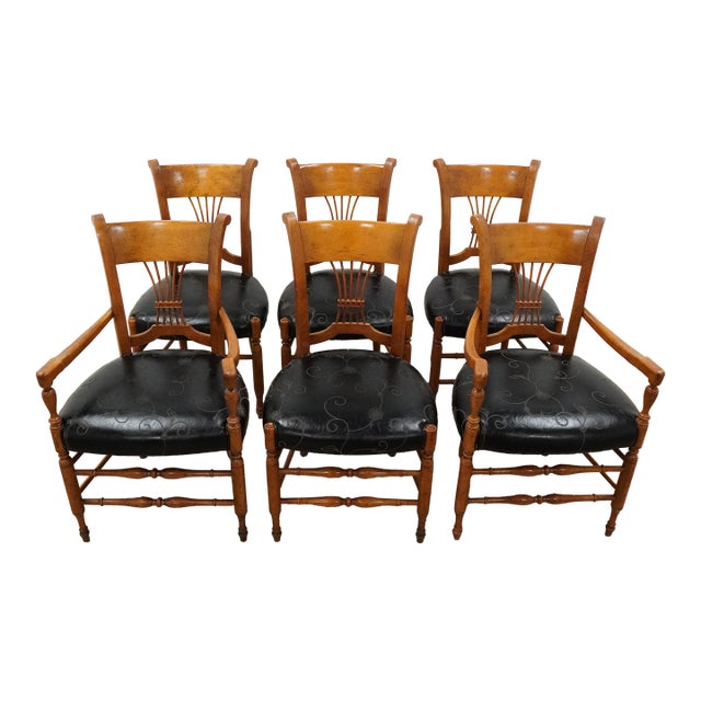 Vintage Milling Road by Baker Lyre Back Dining Chairs (Set of 6), Attributed For Sale