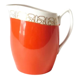 Modernist Bauhaus Porcelain Creamer by Chodziez, Gold Trim, Made in Poland