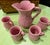 Vintage Pink Cabbage Ware Pitcher Set in the Style of Dodie Thayer - 5 Pieces For Sale - Image 9 of 11