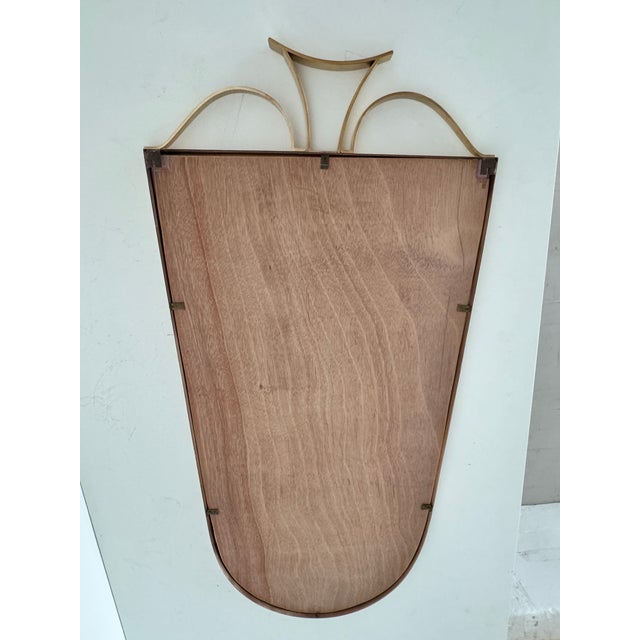 Mid-Century Italian Wall Mirror with Brass Frame and Decor, 1970s For Sale - Image 15 of 17