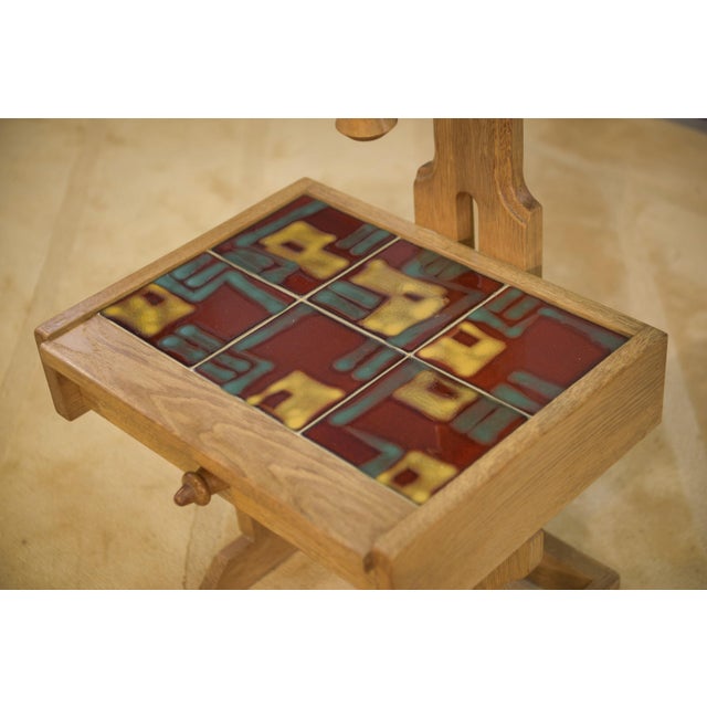 Brown Oak Bedside Table by Guillerme and Chambron for Votre Maison, 1950s For Sale - Image 8 of 13