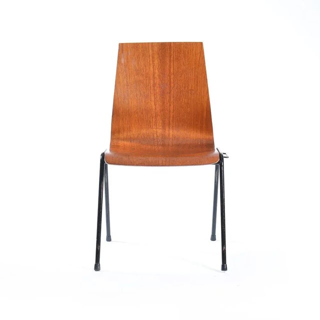 German Teak Plywood Stacking Chair, 1960s For Sale - Image 12 of 13