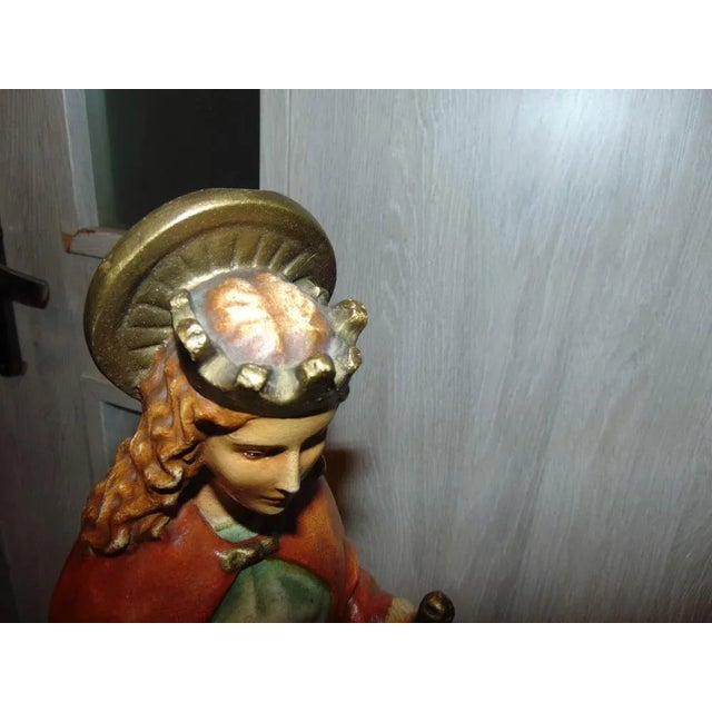 Pre-War Plaster Figure of Saint Jadwiga the Queen, 1920s For Sale - Image 4 of 11