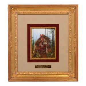 1990s Scotsman and the Timberwolf Painting by John Paul Strain, Framed