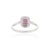 Art Deco Emerald-Cut Pink Sapphire & Diamond Halo Ring in 14k White Gold Size 8 For Sale - Image 9 of 16