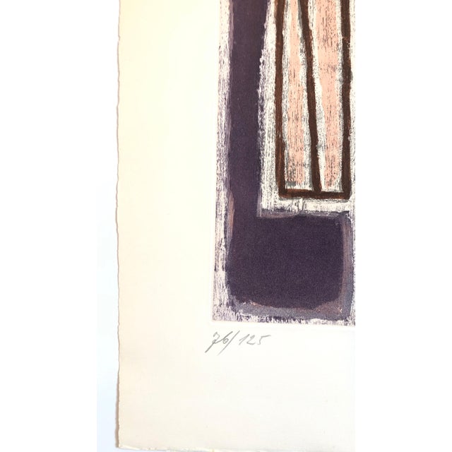 Aharon Kahana, 1959 Israeli Aharon Kahana Modernist Aquatint Etching Judaica Rabbi & Students, c.1959 For Sale - Image 4 of 6