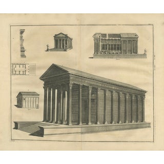 Montfaucon, Roman Temple Architecture, 1721, Paper Engraving For Sale