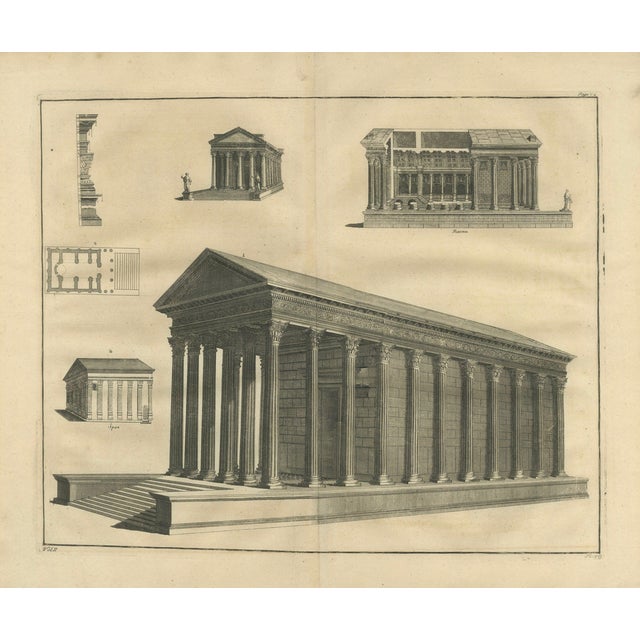Montfaucon, Roman Temple Architecture, 1721, Paper Engraving For Sale