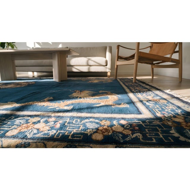 Early 20th Century Chinese Peking Dragon Carpet ( 7' x 11'8" - 213 x 356 ) For Sale - Image 9 of 11