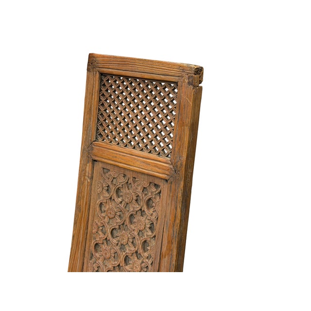 Vintage Restored Relief Floral Motif Rectangular Wood Wall Panel B For Sale - Image 10 of 12
