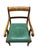 Neoclassical Revival Chair with Green Leather Seat For Sale - Image 5 of 7
