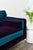 Custom Reimagined 88" Mid-Century Modern Style Two-Tone Teal Velvet and Dark Purple Mohair Sofa For Sale In Seattle - Image 6 of 7