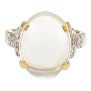 Bohemian Chic 20th Century 8.6 Ctw Moonstone Cocktail Ring Size 6.5
