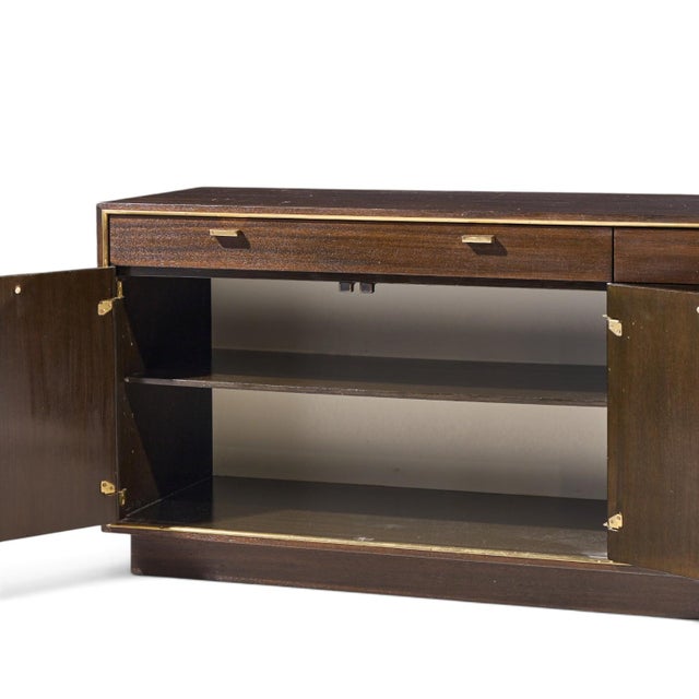 Brown Harvey Probber Mid Century Mahogany and Brass Credenza For Sale - Image 8 of 11