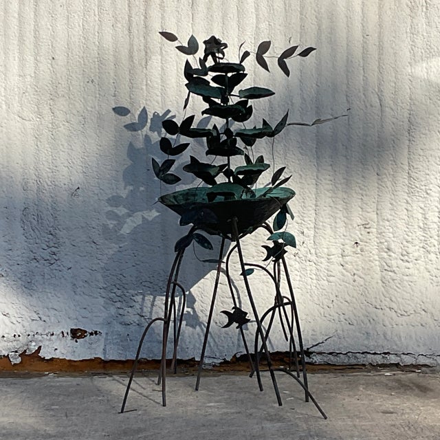 Vintage Boho Patinated Copper Fountain For Sale - Image 11 of 12