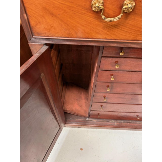 Antique Mahogany Bookcase with Secretaire For Sale - Image 6 of 10