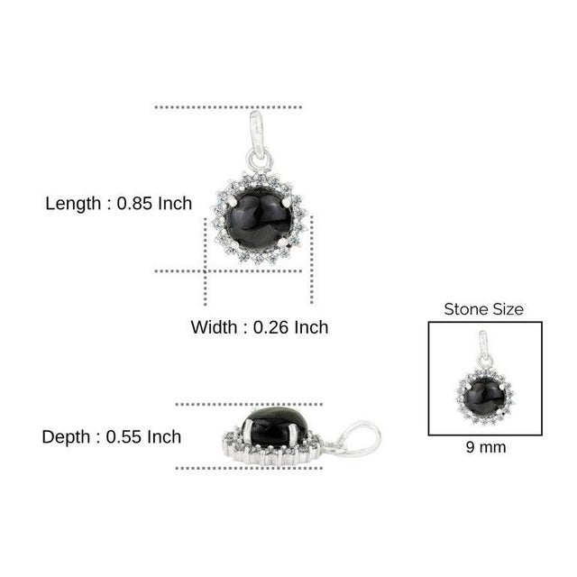 Antique Finish Black Star & Zircon Pendant With Prong Setting For Sale - Image 10 of 12