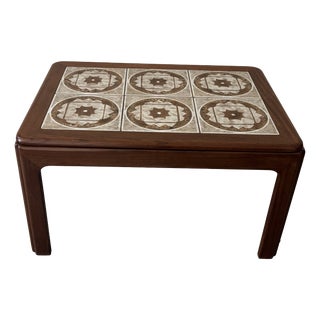 Coffee Table in Teak with Tile For Sale