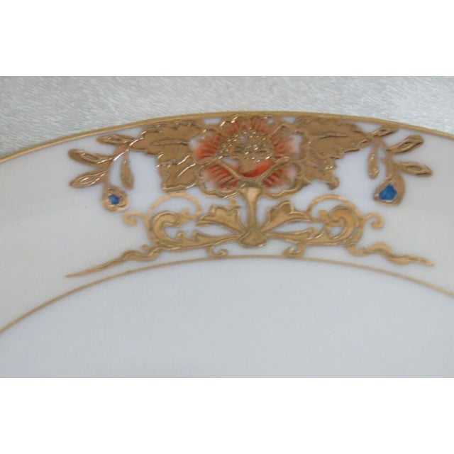 Early 20th Century Noritake Japan Porcelain Gold Floral Finger Handle Lemon Dish For Sale - Image 5 of 13
