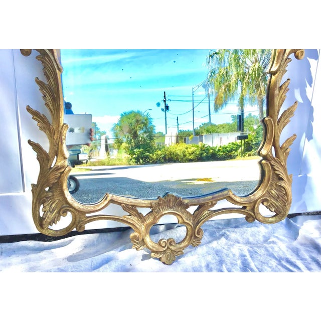 Chippendale 19th Century Chinese Chippendale Giltwood Wall Mirror For Sale - Image 3 of 8