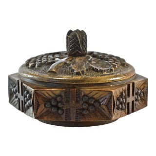 Black Forest Carved Wood Box For Sale