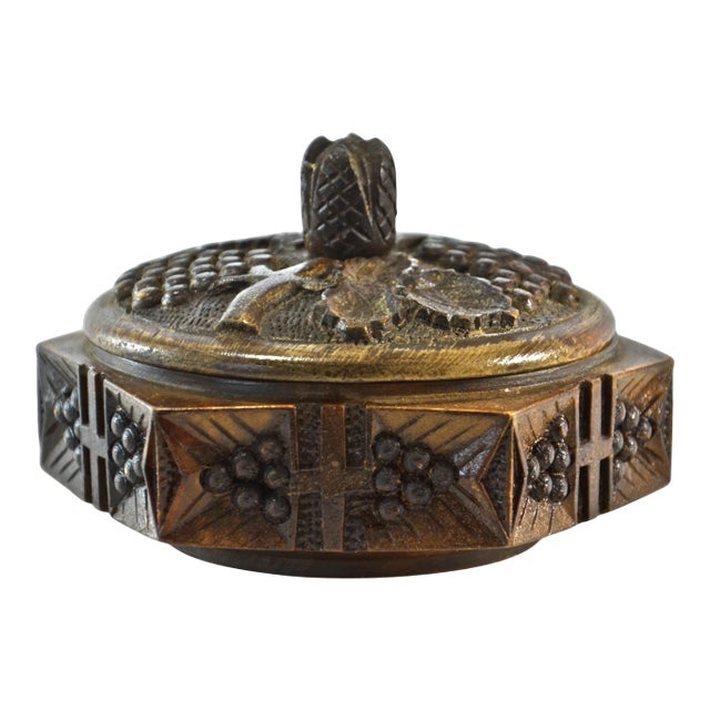 Black Forest Carved Wood Box For Sale