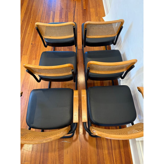 Black Vintage Cesca Style Chairs, Set of 6 For Sale - Image 8 of 12