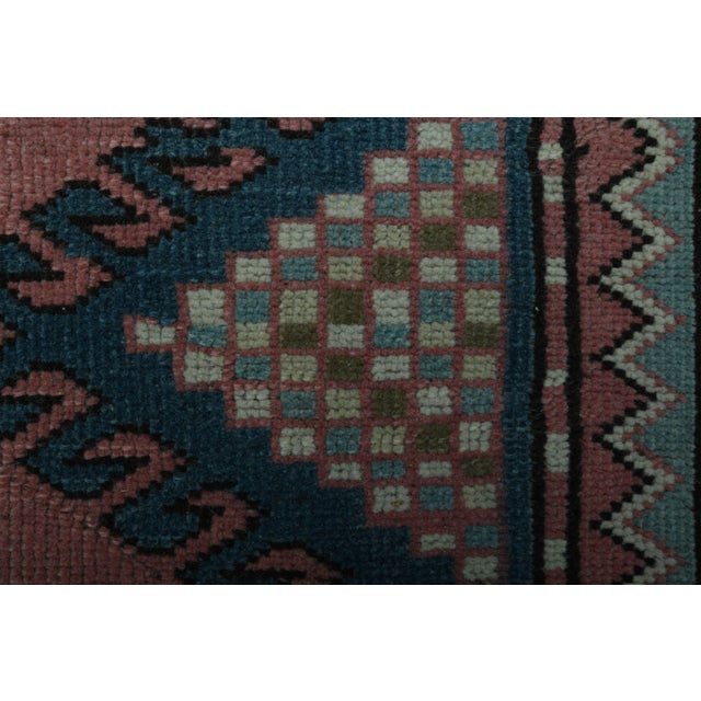 1970s Vintage Turkish Oushak Handmade Wool Cotton Pink Area Rug For Sale - Image 11 of 11
