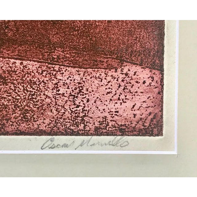 1960s Vintage Modernist Abstract Etching by Oscar Murillo For Sale - Image 5 of 6