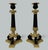 Stunning Pair French Heavy Gauge Ormolu Bronze Dore Single Light Mantle or Table Candlesticks of chisel cast quality and...
