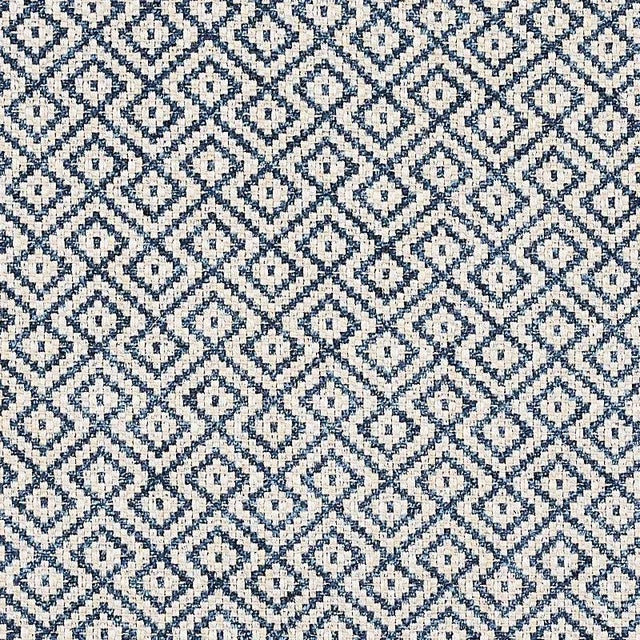 Sample - Schumacher Lessing Fabric in Indigo For Sale
