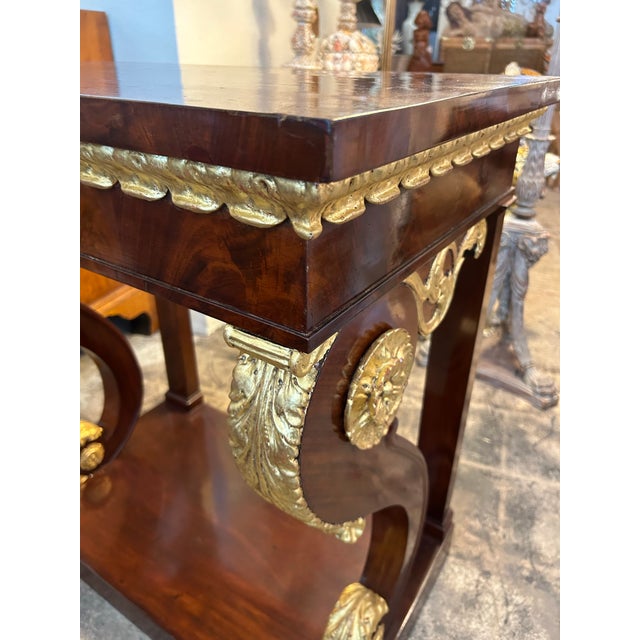 Early 19th Century Antique English Regency Parcel Gilt Console Table For Sale - Image 5 of 5