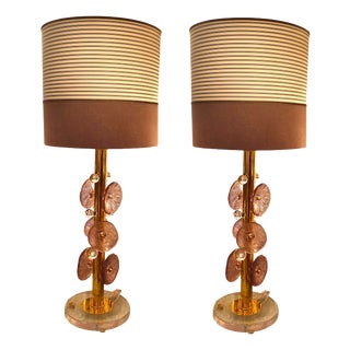 Murano Glass Lamps with Discs and Balls, 1960s, Set of 2 For Sale