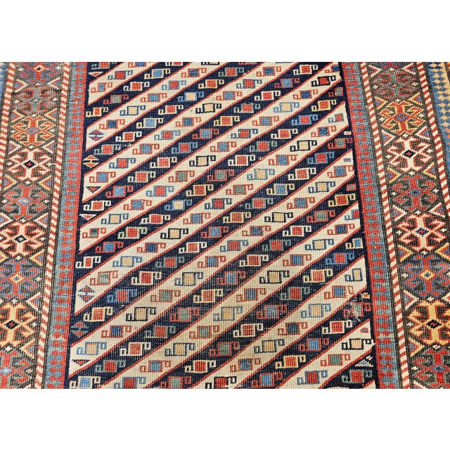 Antique Gendje Kazak Runner, Hand-Knotted Wool Pile, Caucasus, 1800s, 4' x 9' For Sale - Image 14 of 18