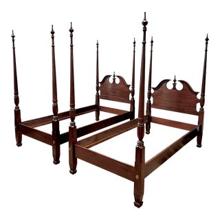 Pair of Matching Harden Four Poster Twin Beds For Sale