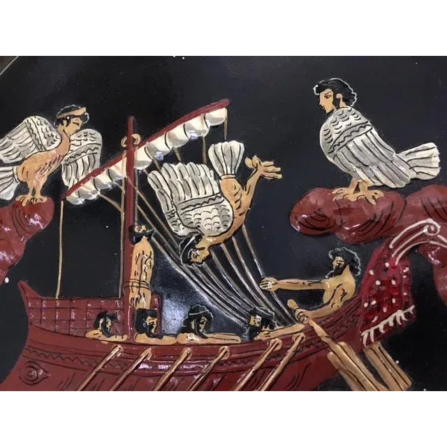 Rustic European 1960s Hand Made Greek Pottery Art Wall Decor For Sale - Image 3 of 8