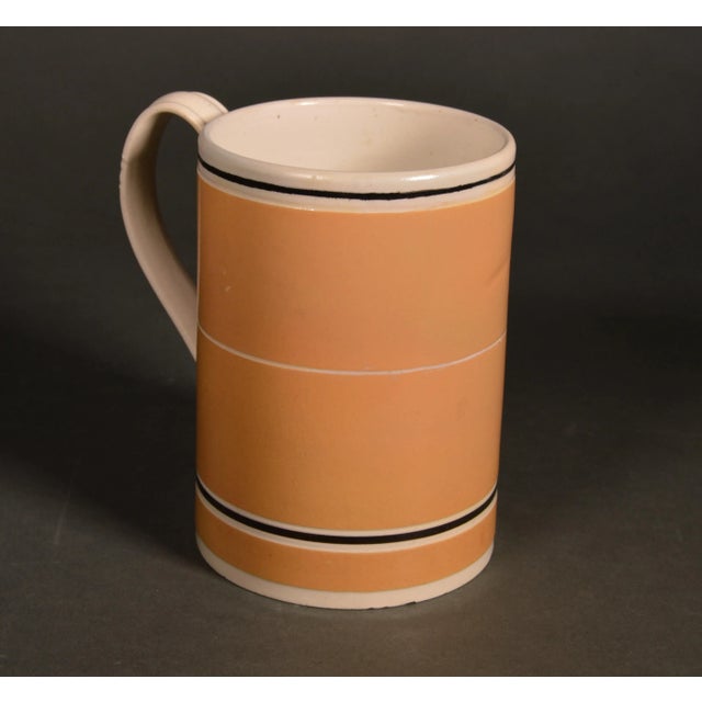 Mocha Pottery Mug With Ochre Slip Ground For Sale In Philadelphia - Image 6 of 7