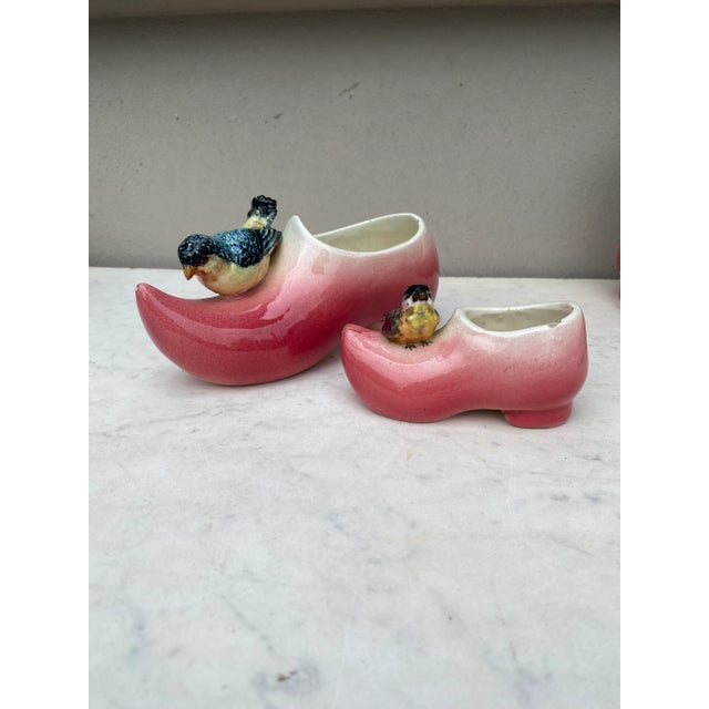 Ceramic Majolica Clog & Bird Massier, Circa 1890 For Sale - Image 7 of 12