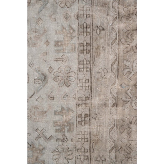 Ecru Distressed Turkish Oushak Runner 3'3" X 9'4" For Sale - Image 8 of 11