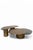 Contemporary Set of 3 Modern Irregular Shaped Kaylee Coffee Table Set in Brass For Sale - Image 3 of 14