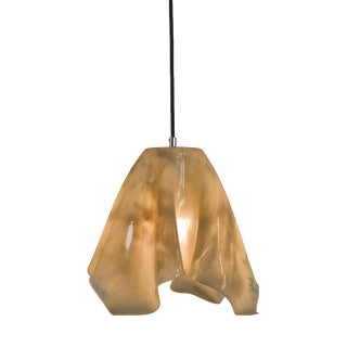 Aura Handcrafted Pendant Lamp in Neutral Beige Bio-Based Resin by Waves.Studio For Sale