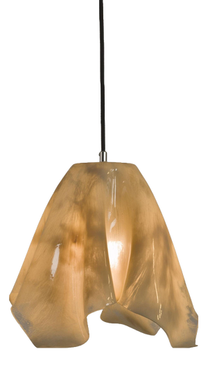 Aura Handcrafted Pendant Lamp in Neutral Beige Bio-Based Resin by Waves.Studio