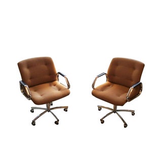 Vintage Steelcase Model 454 Chairs - A Pair For Sale