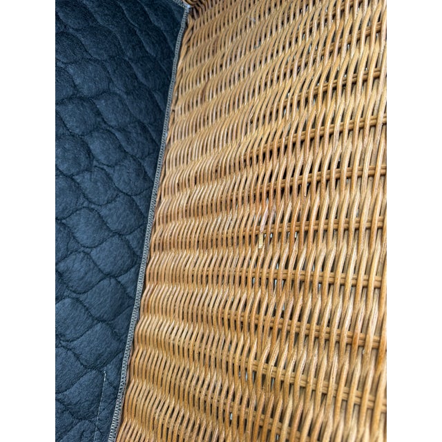Vintage Henry Link Wicker Lounge Chair & Ottoman For Sale - Image 14 of 15